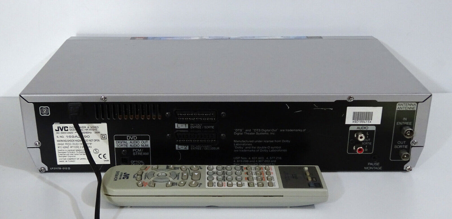 DVD-/VHS-afspiller JVC HR-XV31 6 Head HiFi Stereo Fjernbetjening / 1 års garanti*